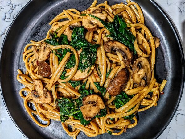 Truffle, mushroom and linguini pasta